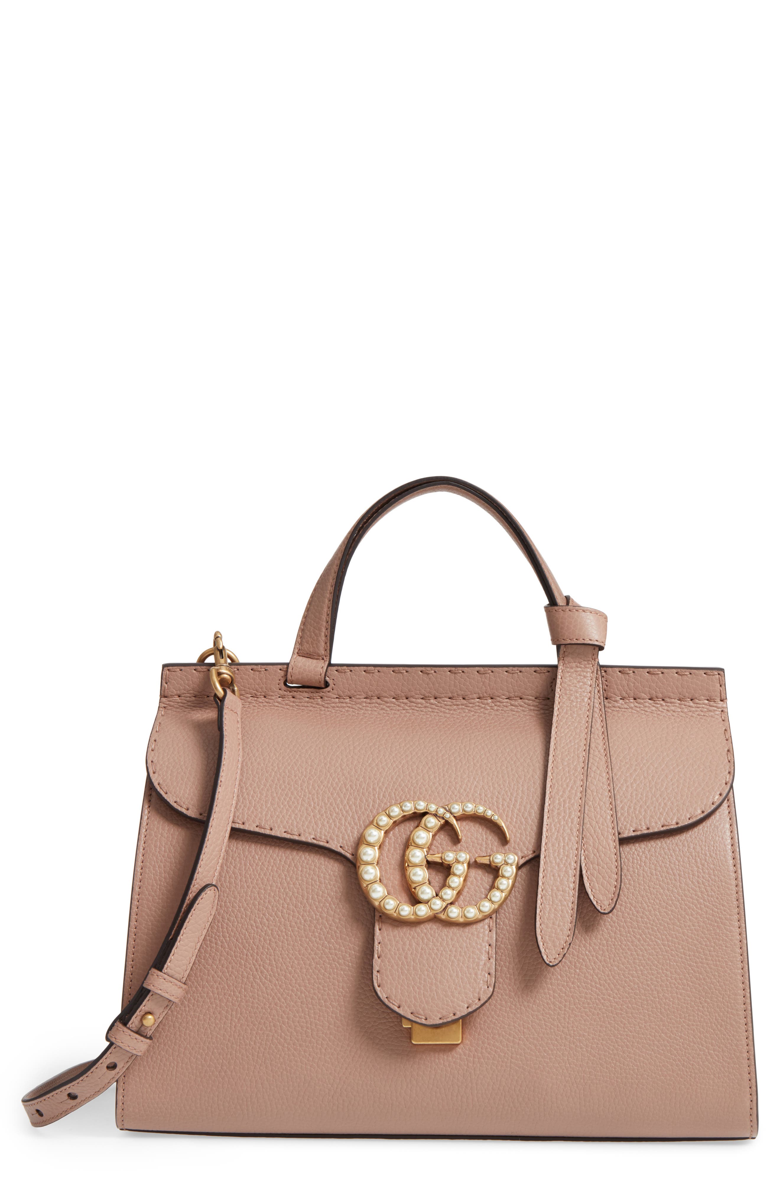 gg marmont top handle leather satchel