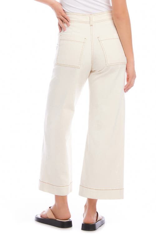 Shop Fifteen Twenty Rylee Cotton Twill Wide Leg Crop Pants In Natural