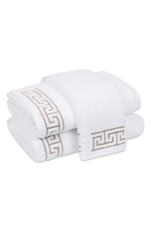 Matouk Adelphi Cotton Wash Cloth In White/truffle