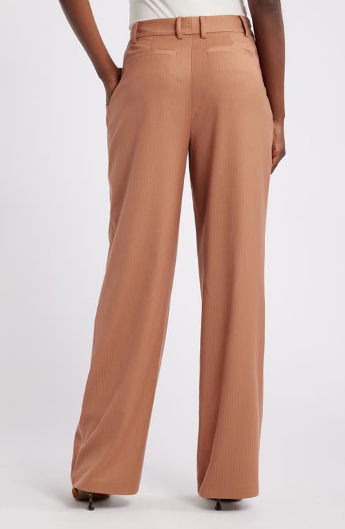 Shop Nordstrom X Harlem's Fashion Row House Of Aama Muted Stripe Pleated Pants In Tan- Ivory Ticking Pinstripe