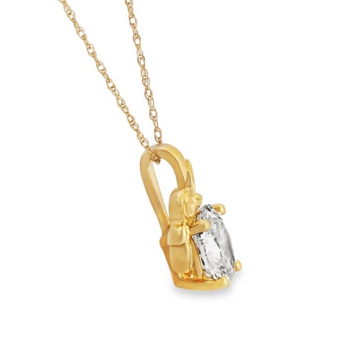 Shop Bliss Diamond 1 Ct Oval Diamond Solitaire Pendant Lab Grown Floral 14k Gold Necklace In 14k Yellow Gold