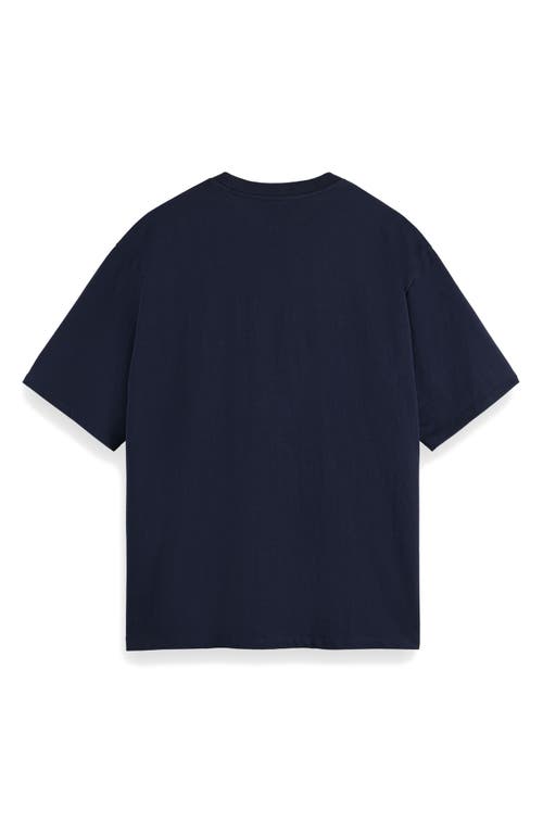 Shop Scotch & Soda 3 Crosses Core Organic Cotton Pocket T-shirt In Navy