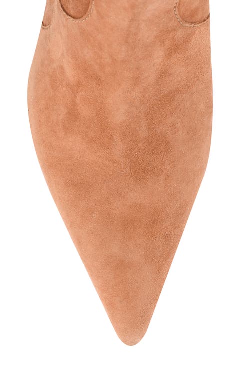 Shop Seychelles Dallas Pointy Toe Western Sock Boot In Tan Suede