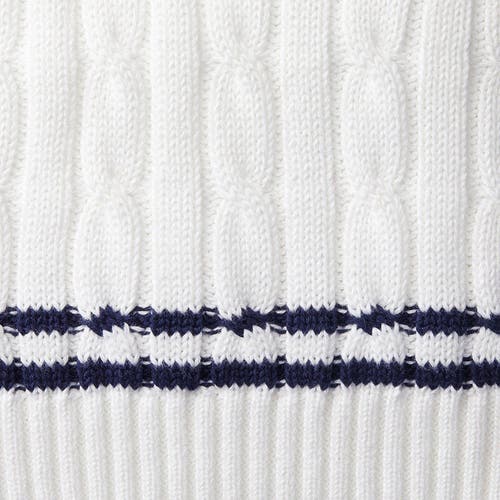 Hope & Henry Baby Boys' V-neck Cricket Sweater, Infant In White & Navy