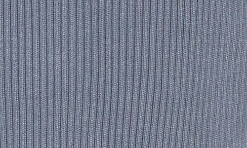 Blu Pepper Ruffled Ribbed Knit Top In Dusty Blue