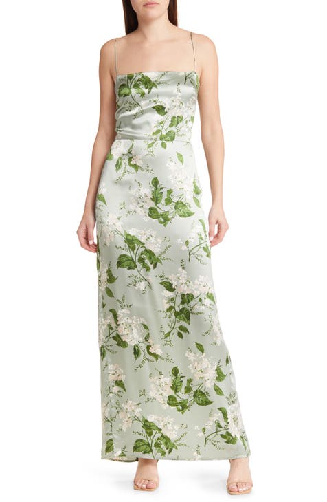 Balenciaga Outlet: Long silk dress with all over signature - White