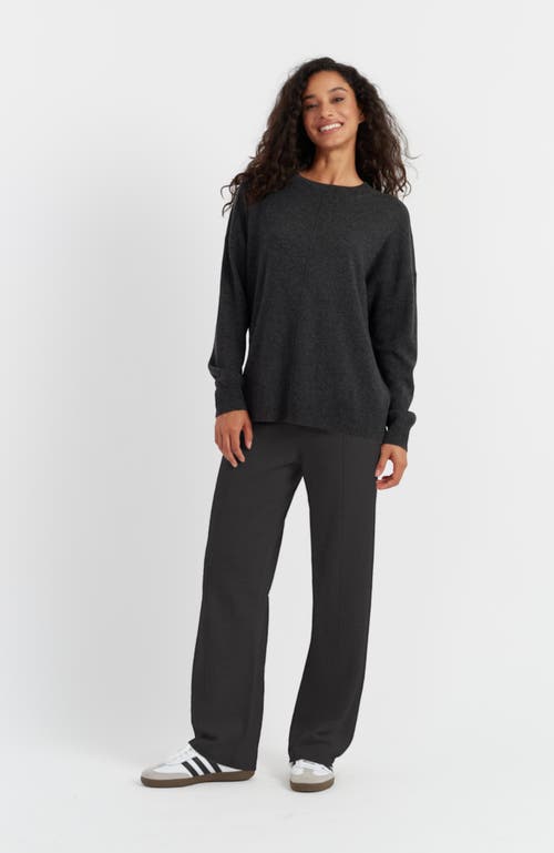 Shop Chinti & Parker Wool & Cashmere Wide Leg Track Pant In Charcoal