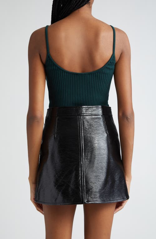 Shop Courrèges Logo Rib Tank Top In Dark Green