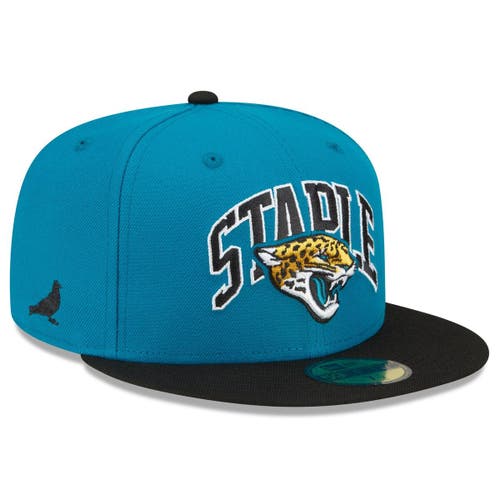 New Era x Staple Men's New Era Teal/Black Jacksonville Jaguars NFL x Staple Collection 59FIFTY Fitted Hat