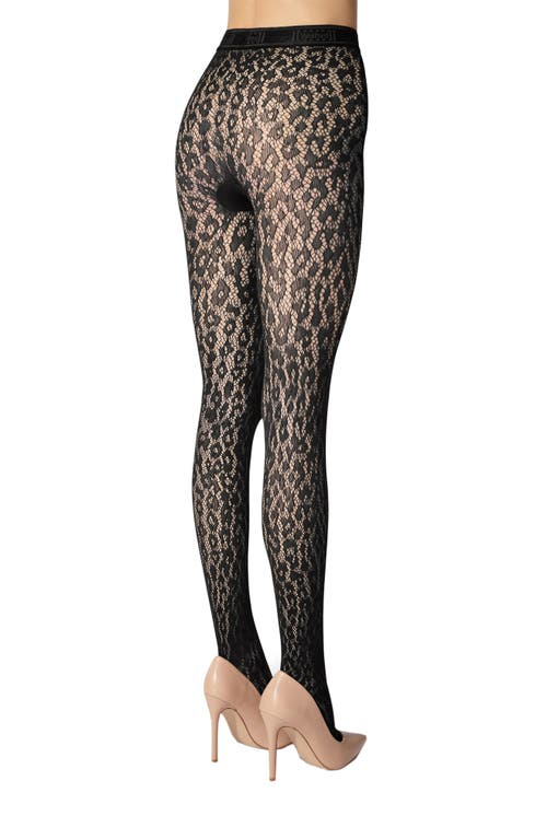 Wolford Leo Lace Tights In Black