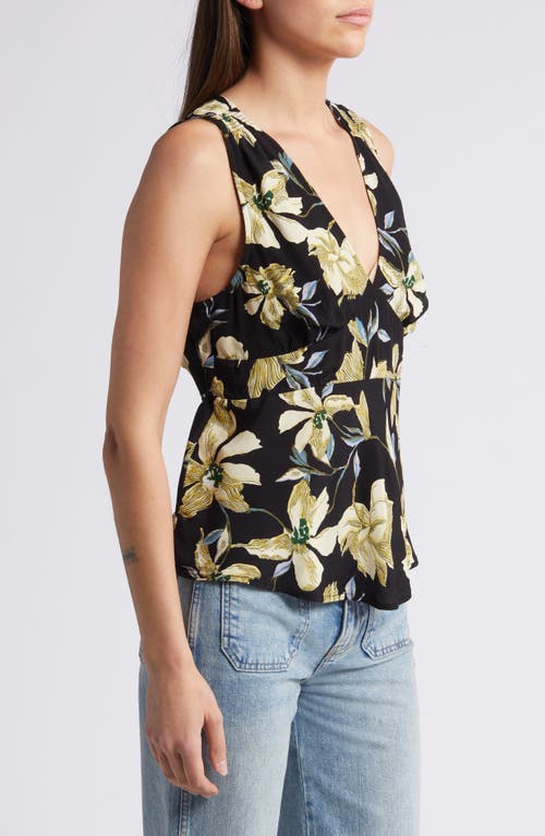 Shop Treasure & Bond Floral Peplum Tank In Black Via Floral