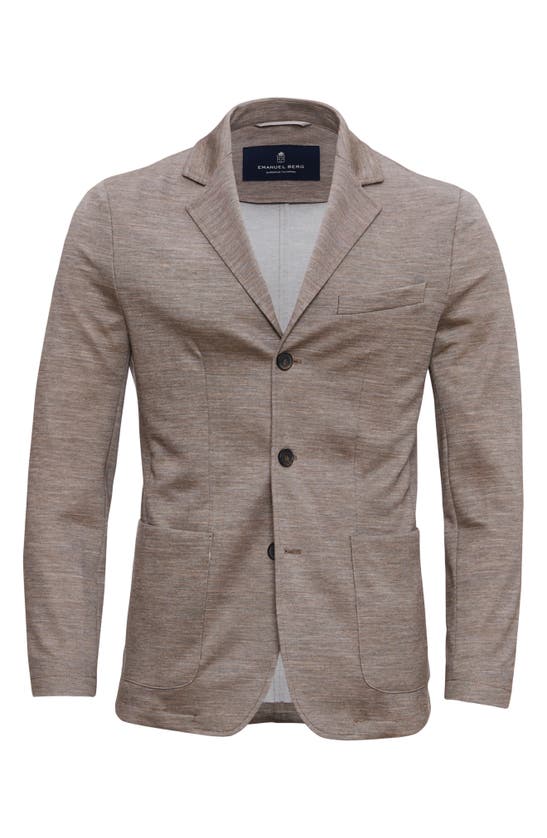 Shop Emanuel Berg Premium Stretch Jersey Blazer In Medium Brown
