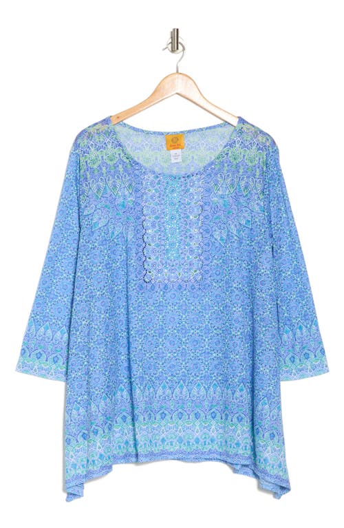 Shop Ruby Rd. Ruby Rd Sublimation Jersey Top In Blue Moon Multi