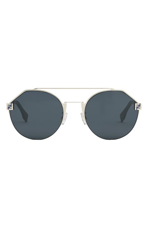Fendi The  Sky 55mm Round Sunglasses In Metallic
