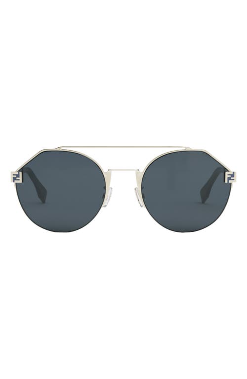 Shop Fendi ' Sky 55mm Round Sunglasses In Gold/blue