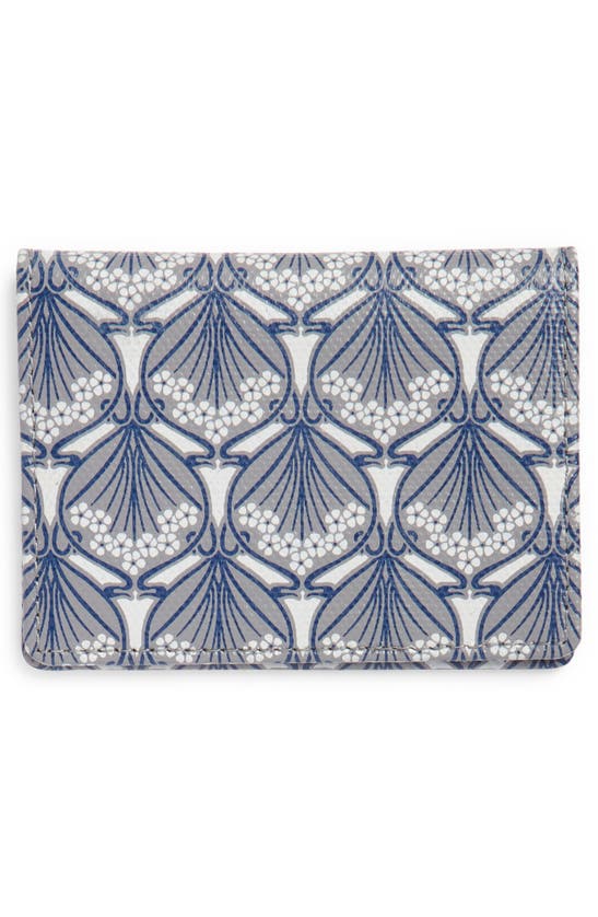 Shop Liberty London Coated Canvas Card Case In Grey