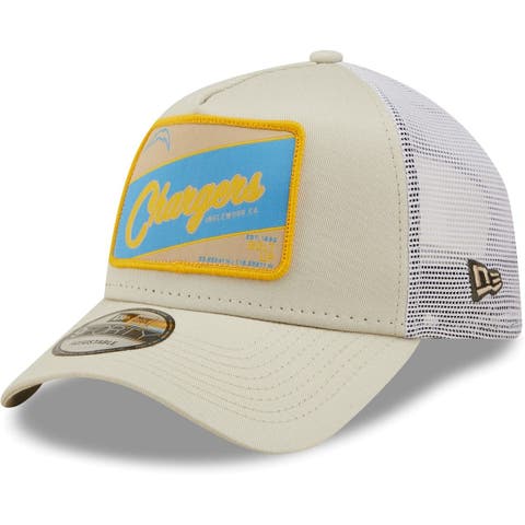 Miami Dolphins New Era Happy Camper A-Frame Trucker 9FORTY Snapback Hat -  Khaki/White