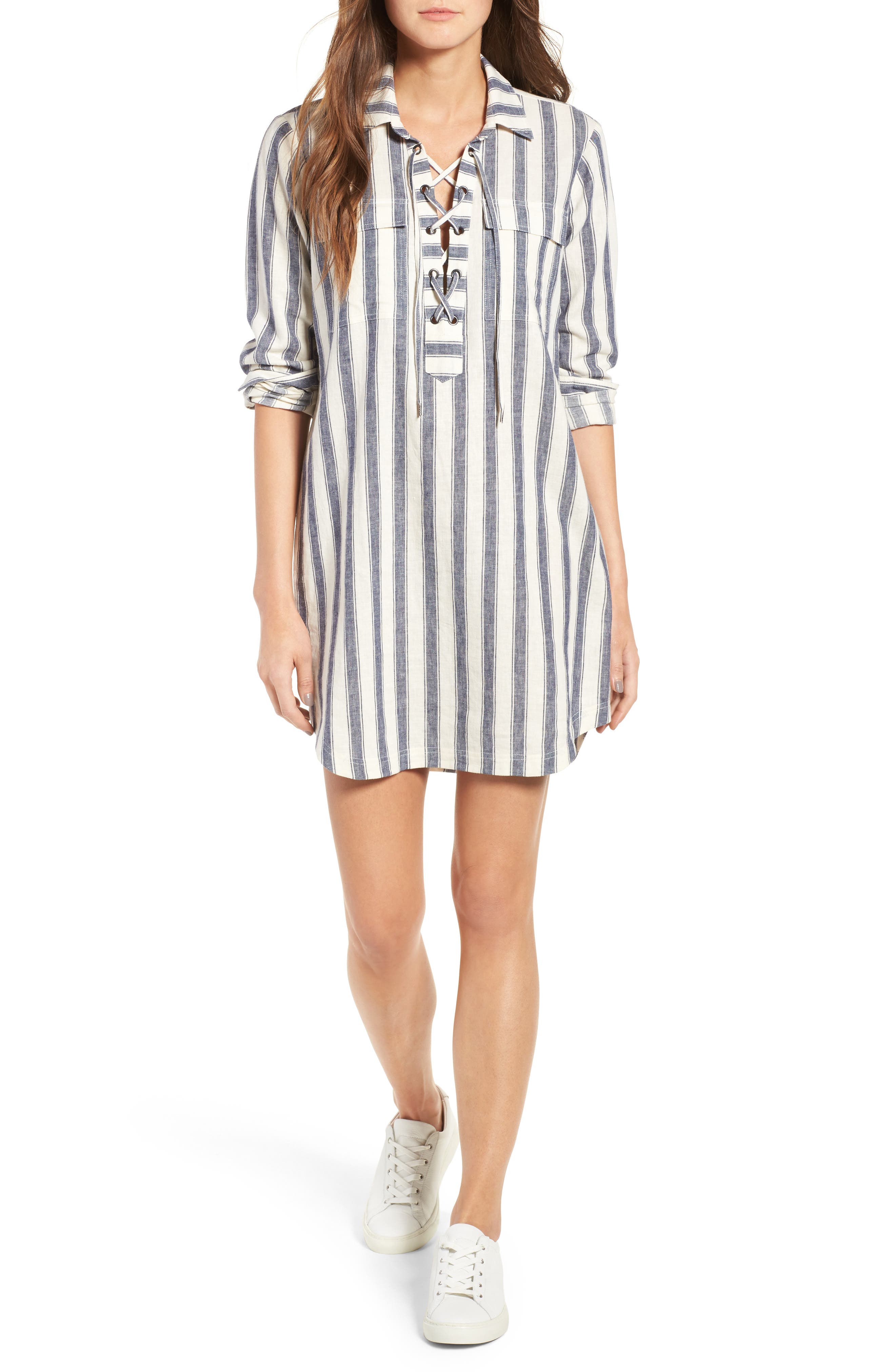 madewell striped linen dress