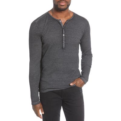 John Varvatos Slim Fit Long Sleeve Henley, Grey