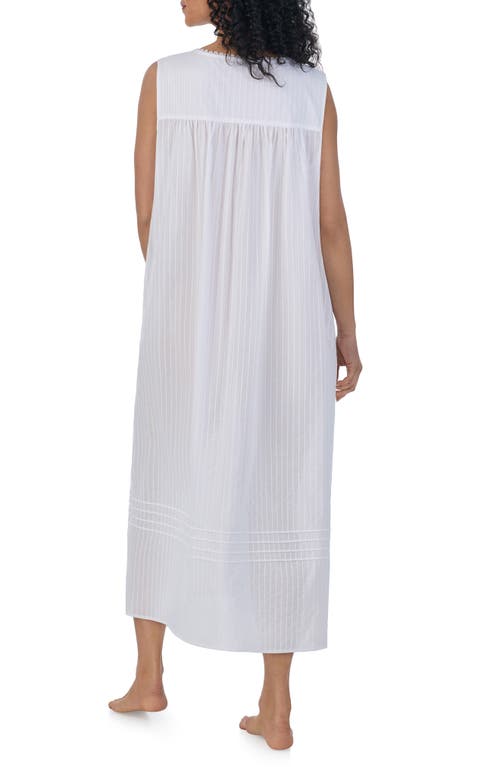 Shop Eileen West Stripe Cotton Ballet Nightgown In White