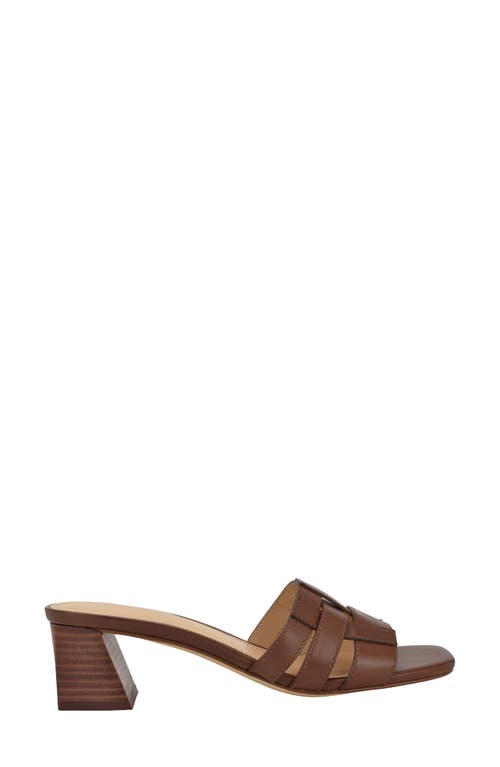 Calvin Klein Kcalise Womens Checkered Leather Mules In Medium Brown