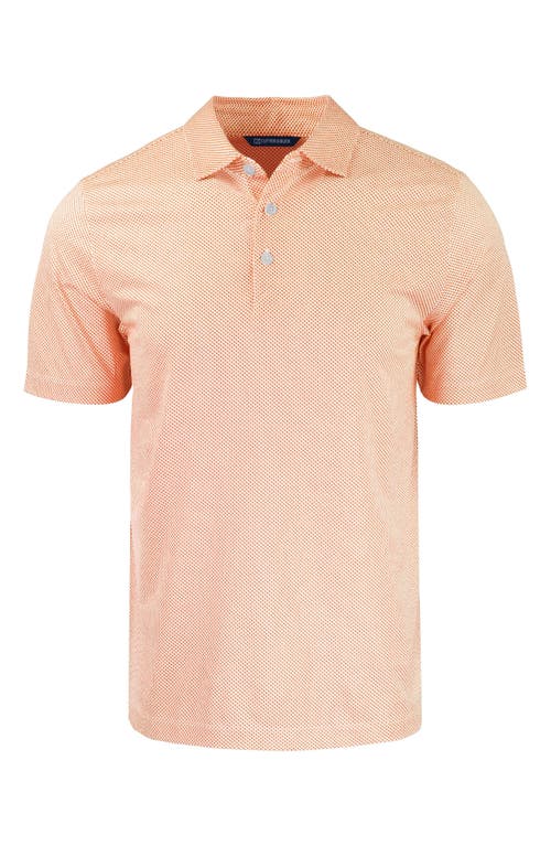 Shop Cutter & Buck Symmetry Micropattern Performance Recycled Polyester Blend Polo In White/college Orange