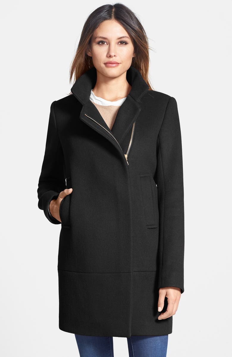 Diane von Furstenberg 'Lauren' Asymmetrical Zip Wool Blend Coat | Nordstrom