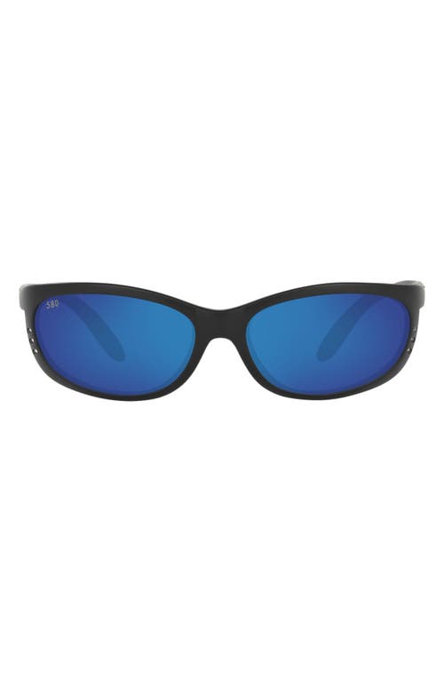 Costa Del Mar 61mm Polarized Oval Sunglasses in Dark Grey Black at Nordstrom