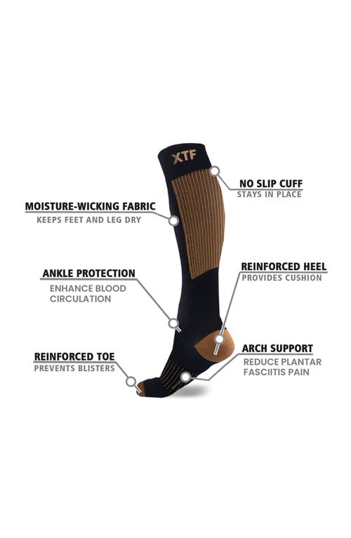 Extreme Fit Pack Of 6 Copper Infused Knee High Socks In Brown