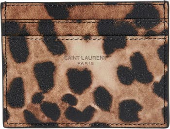 Saint Laurent Men's Leopard-Print Leather Card Holder - Bergdorf Goodman