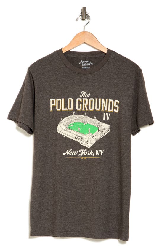 Shop American Needle Polo Grounds Graphic Print T-shirt In Dark Heather Grey
