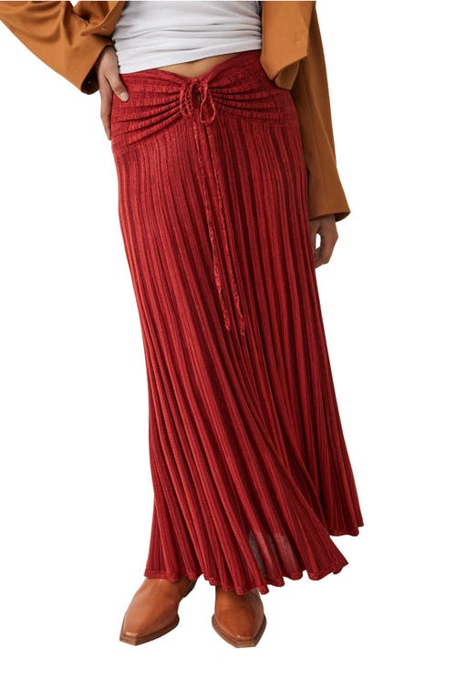 Free People Silvia Maxi Sweater Skirt in Red Hot Combo
