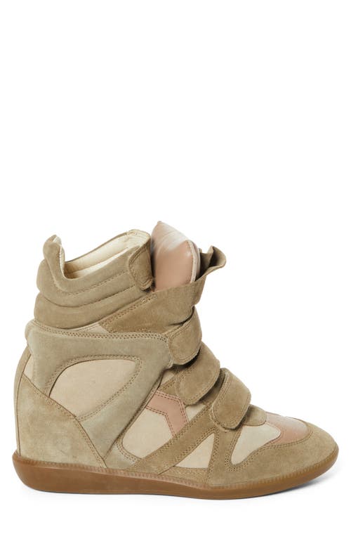 Shop Isabel Marant Bekett Hidden Wedge High Top Sneaker In Taupe