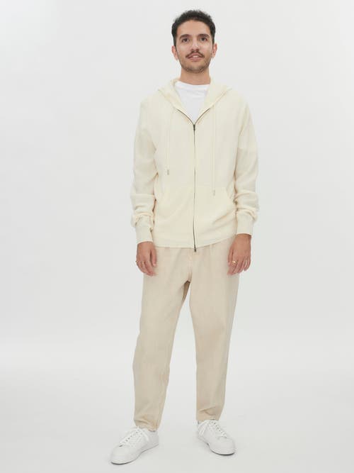 Gobi Cashmere Zipper Hoodie In Marshmallow