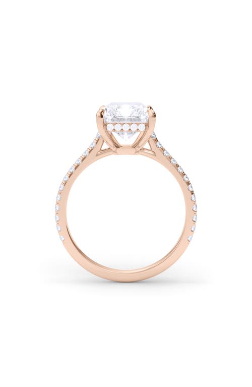 Hautecarat Radiant Cut Pavé Lab Created Diamond Ring In 2.00 Ctw 18k Rose Gold