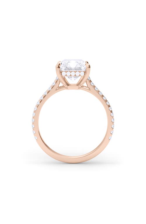 Shop Hautecarat Radiant Cut Pavé Lab Created Diamond Ring In 2.00 Ctw 18k Rose Gold