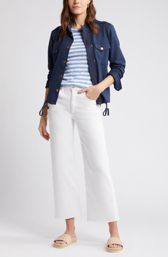 Shop Caslon Stretch Organic Cotton Soft Jacket In Navy Blazer