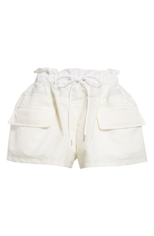 Shop Sacai Paperbag Waist Nylon Twill Bloomer Shorts In Off White