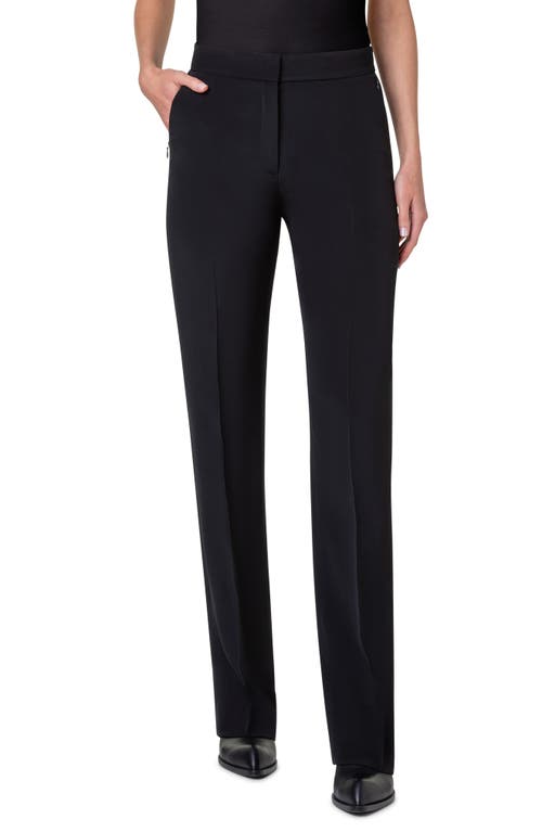 Akris Carl Silk Crepe Pants Black at Nordstrom,