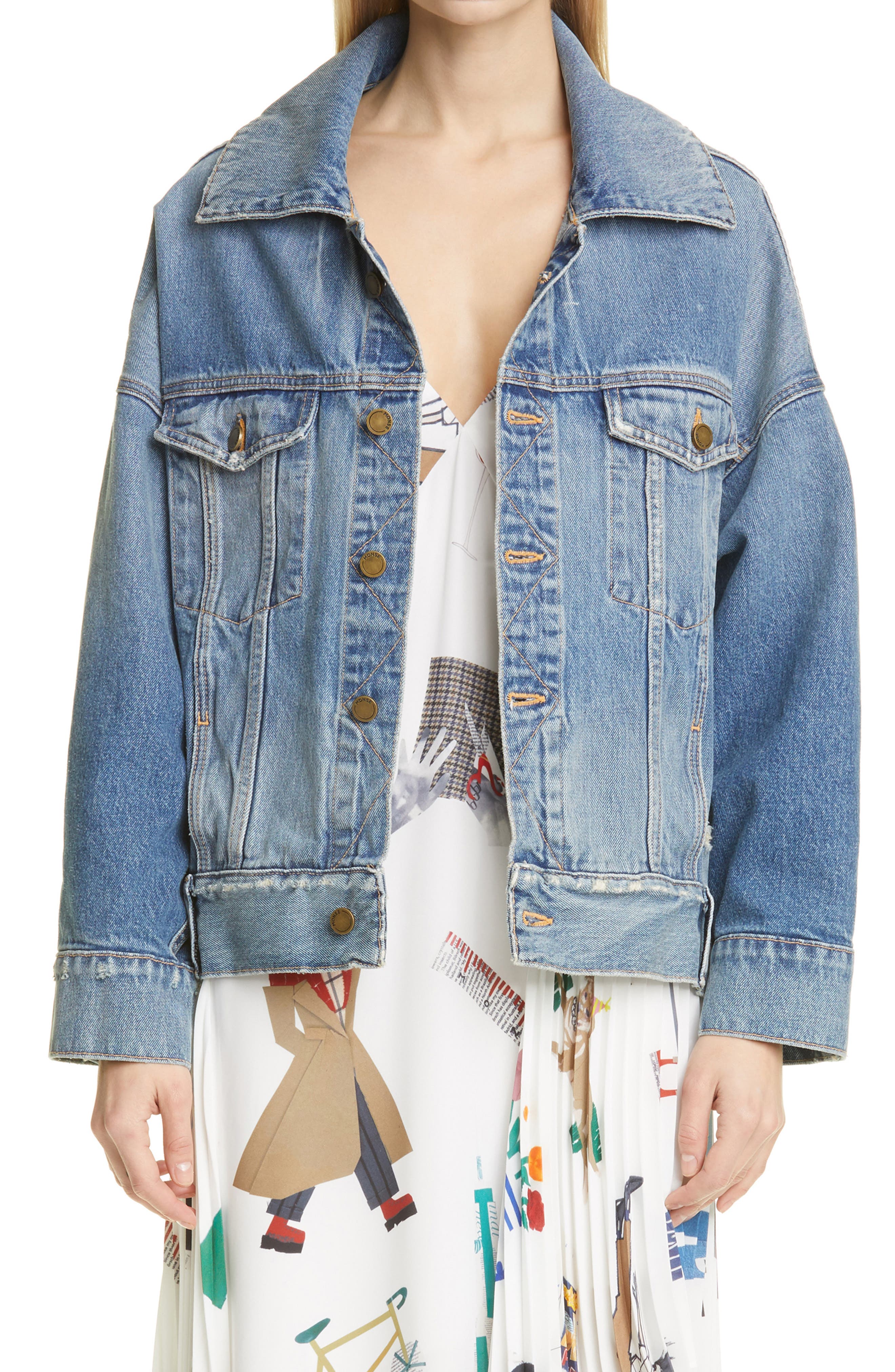lace up denim jacket
