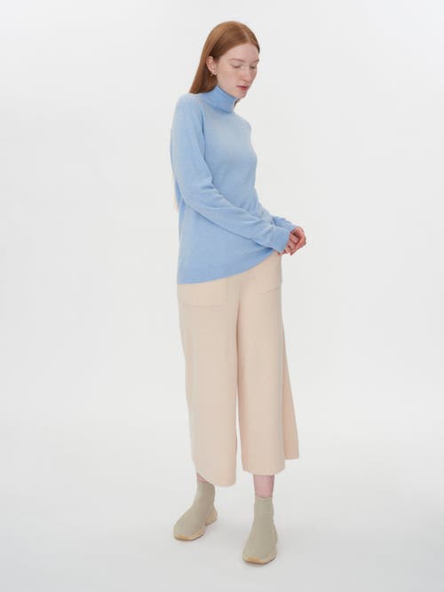 Shop Gobi Cashmere Classic Turtle Neck In Light Blue