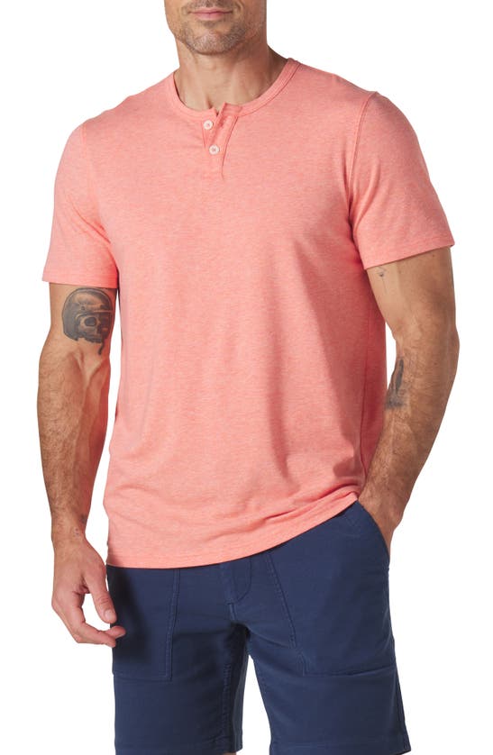 Shop The Normal Brand Short Sleeve Active Henley In Canyon Sunset