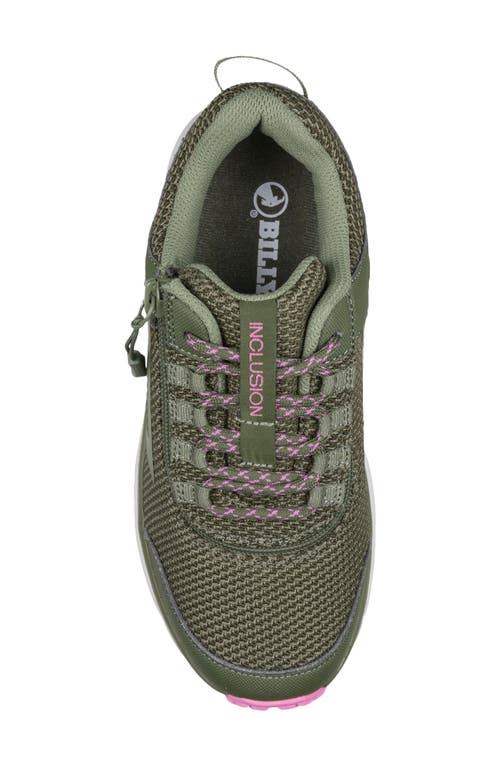 Billy Footwear Inclusion Trail Sneaker In Olive Green - Pink