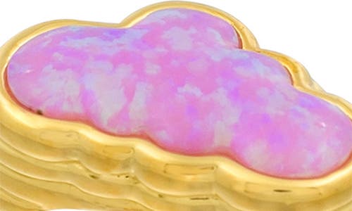 Shop July Child Cotton Candy Cloud Signet Ring In Gold/pink