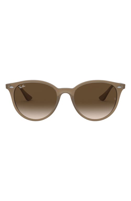 Ray Ban Ray-ban 53mm Round Phantos Sunglasses In Opal Beige/brown Gradient