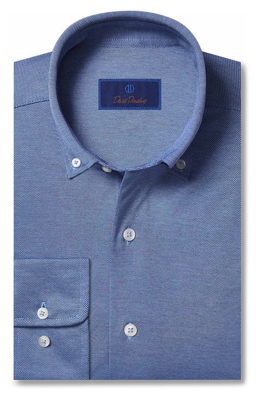David Donahue Regular Fit Solid Cotton Button-Down Shirt in Navy/Sky