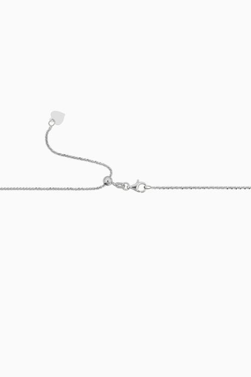 Oradina Women's 14k White Solid Gold Shimmer Adjustable Chain In White Gold