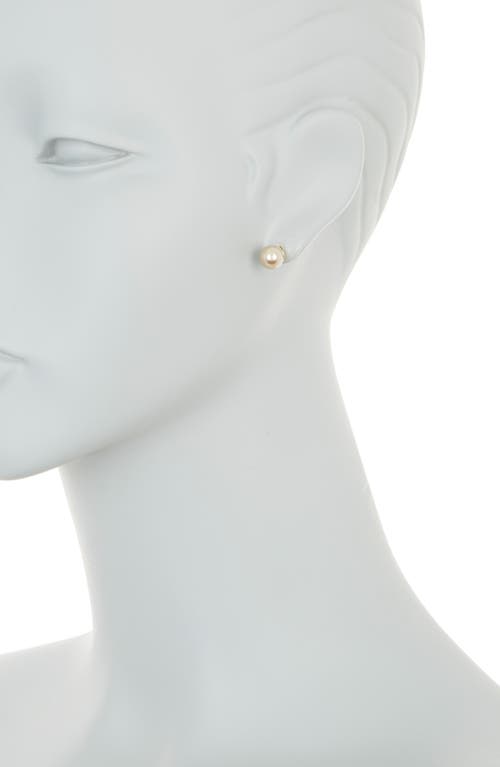 Shop Anne Klein Set Of 3 Ball Stud Earrings In Pearl/crystal/gold
