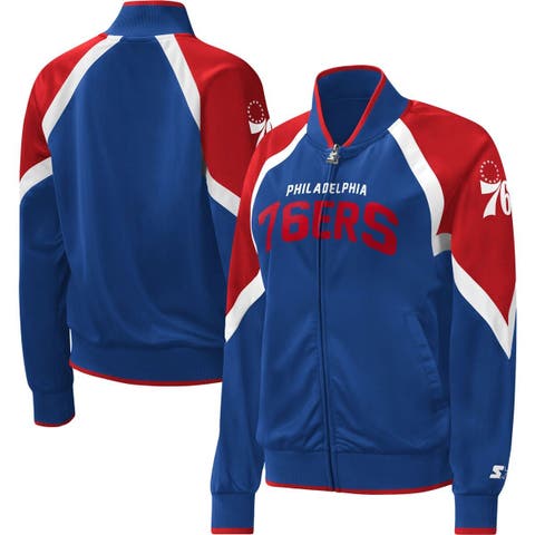 Women's Starter White/Royal Buffalo Bills Overtime Raglan Full-Zip Track  Jacket