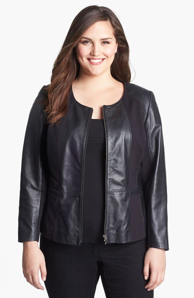 Sejour Lambskin Leather Jacket (Plus Size) | Nordstrom